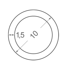 Алюминиевая труба круглая Ø10мм S1.5мм (анодированная)