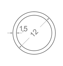 Алюминиевая труба круглая Ø12мм S1.5мм (без покрытия)