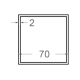 Алюминиевая труба квадратная 70x70мм S2мм (R4) (без покрытия)